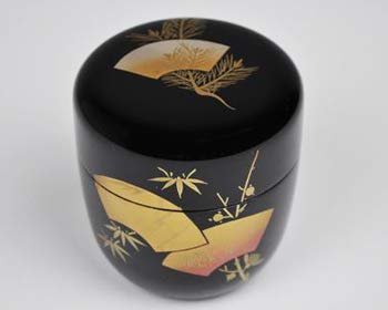 茶道具　扇面蒔絵　棗　金色 Amazon｜【茶道具】中棗 扇面蒔絵｜茶入・茶壺 オンライン通販